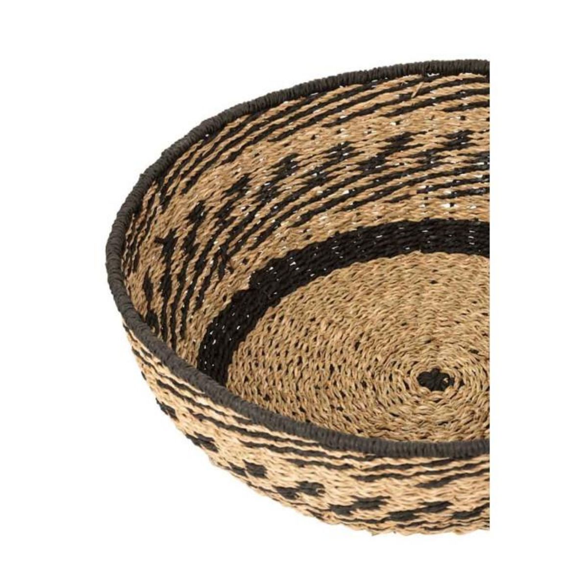 Paris Prix Lot de 2 Coupelles Déco  Zostère  46cm Noir & Beige