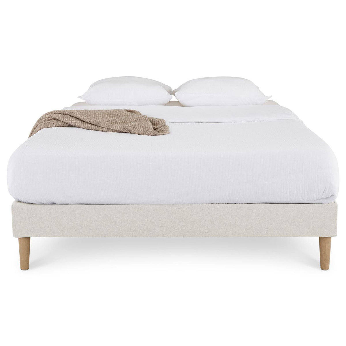 IDIMEX Sommier tapissier BREST 160 x 200 cm revêtement tissu