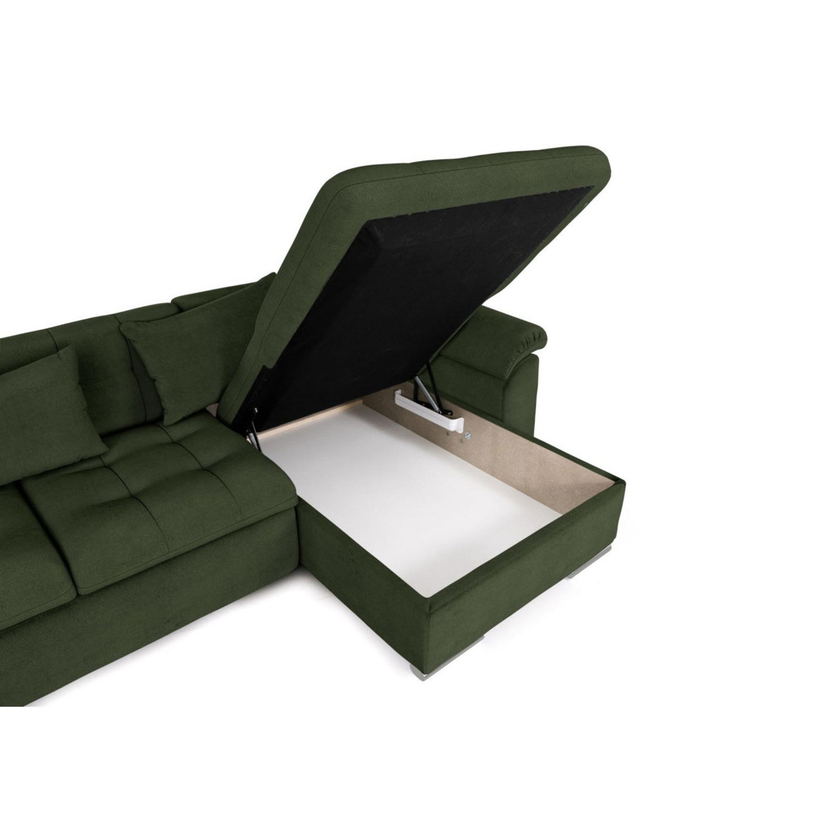 BEST MOBILIER Chuck - canapé panoramique xxl - convertible avec coffre - 7 places - gauche