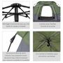 Voir la diapositive 5 : OUTSUNNY Tente pop up montage instantané - tente de camping 3-4 pers.  - 2 grandes portes - dim. 2,6L x 2,6l x 1,5H m fibre verre polyester oxford vert gris