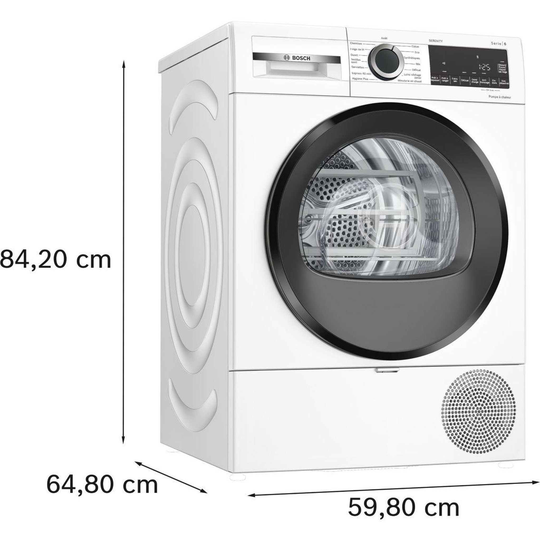 Voir la diapositive 5 : BOSCH Sèche linge pompe à chaleur WQG133DBFR 8kg - Soin quotidien & Soin expert & Anti-vibrations