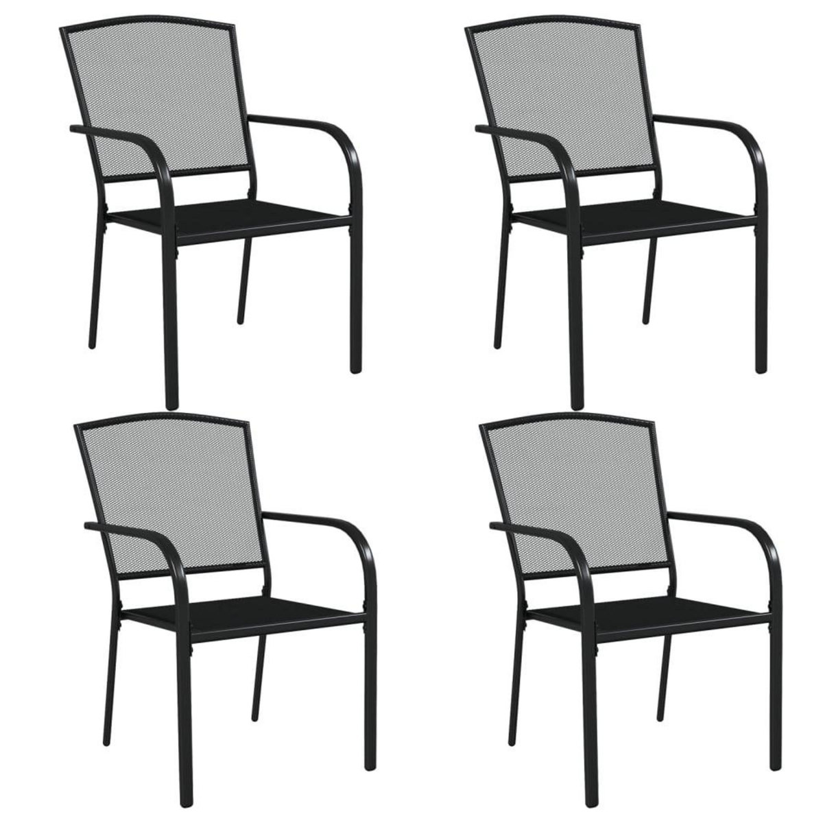 VIDAXL Ensemble a manger de jardin 5 pcs anthracite acier