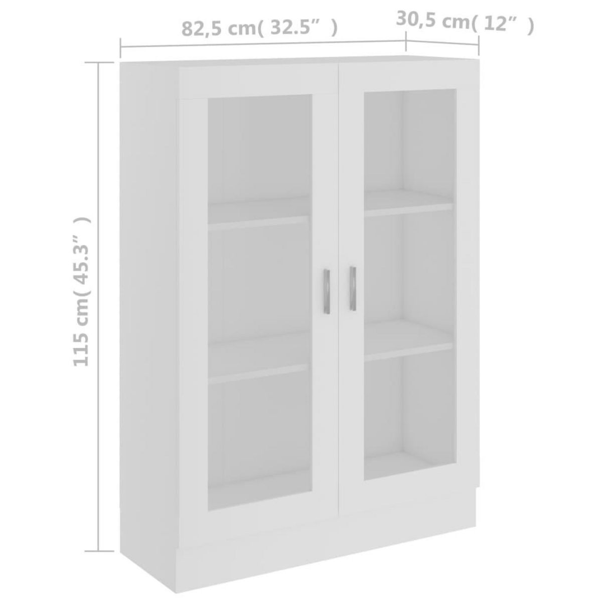 VIDAXL Armoire a vitrine Blanc 82,5x30,5x115 cm Bois d'ingenierie