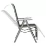 VIDAXL Chaise de jardin inclinable Textilene et aluminium Argente