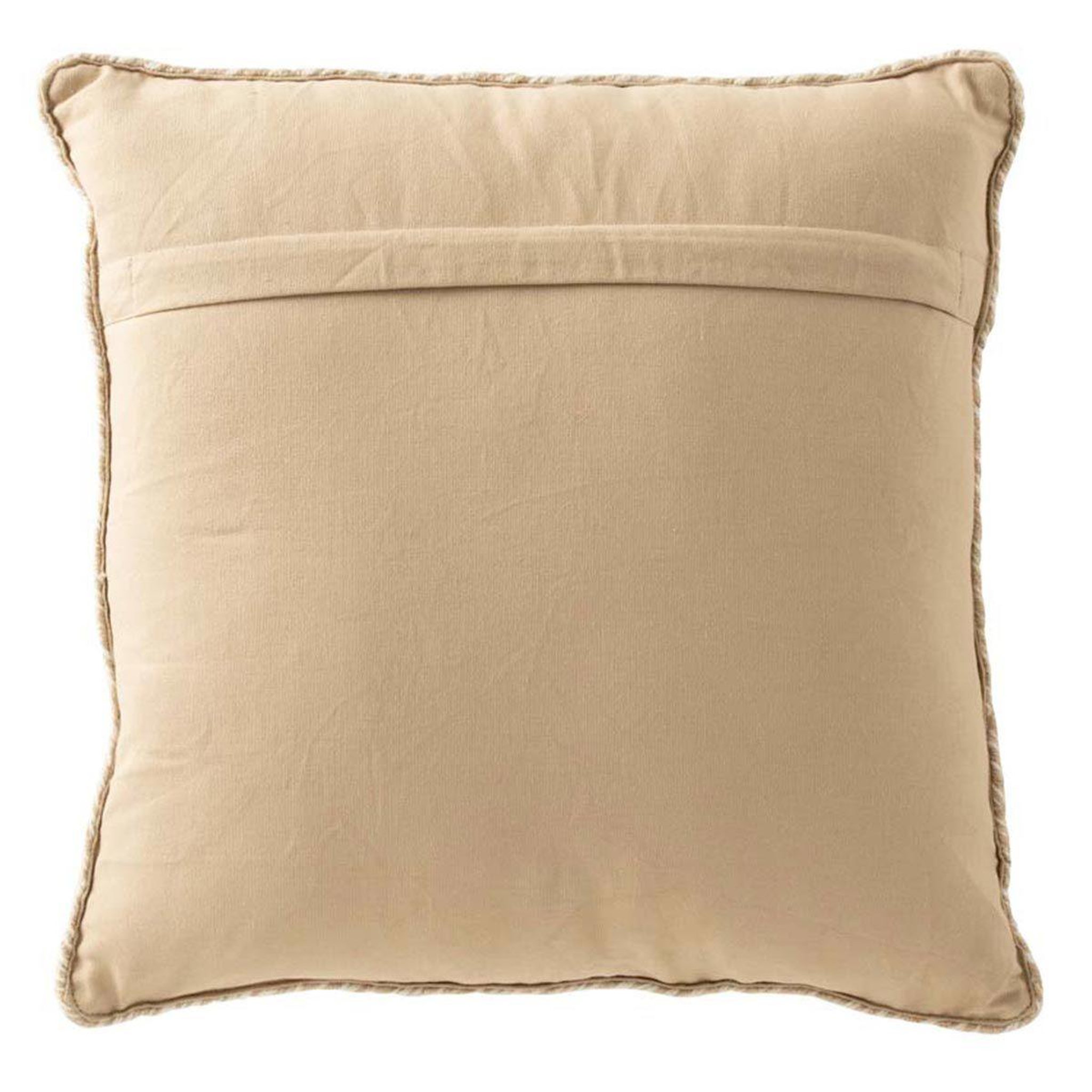 Voir la diapositive 2 : J-LINE Coussin déco  miami  42x42cm naturel & blanc