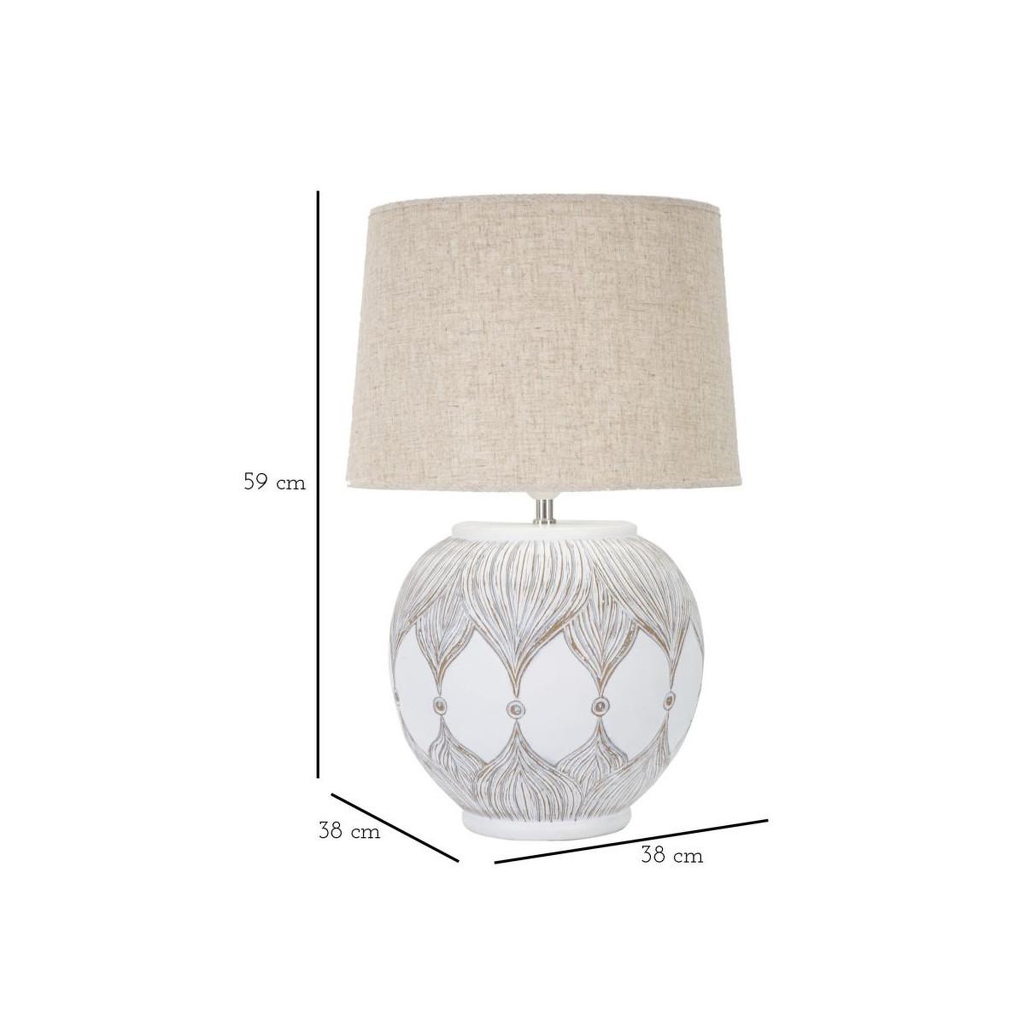 Voir la diapositive 6 : Paris Prix Lampe à poser en résine  atene  59cm blanc & naturel