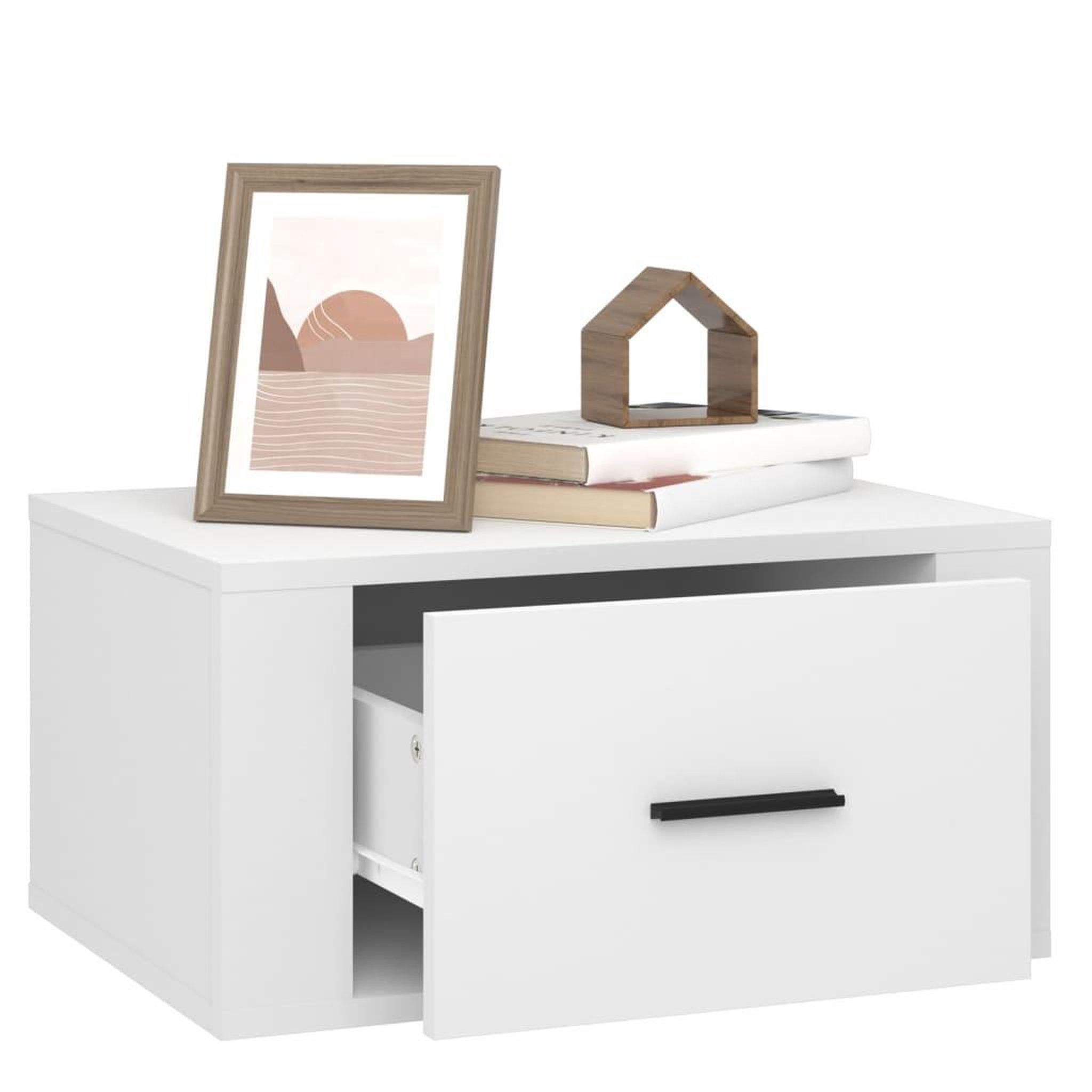 Voir la diapositive 5 : VIDAXL Tables de chevet murales 2 pcs Blanc 50x36x25 cm