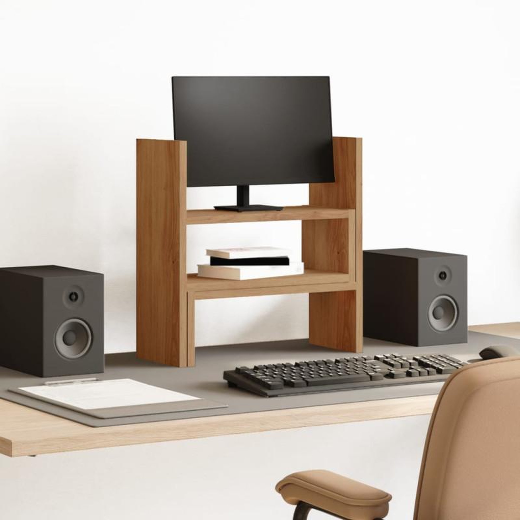 Voir la diapositive 1 : VIDAXL Organisateur de bureau réglable chêne artisanal bois ingénierie
