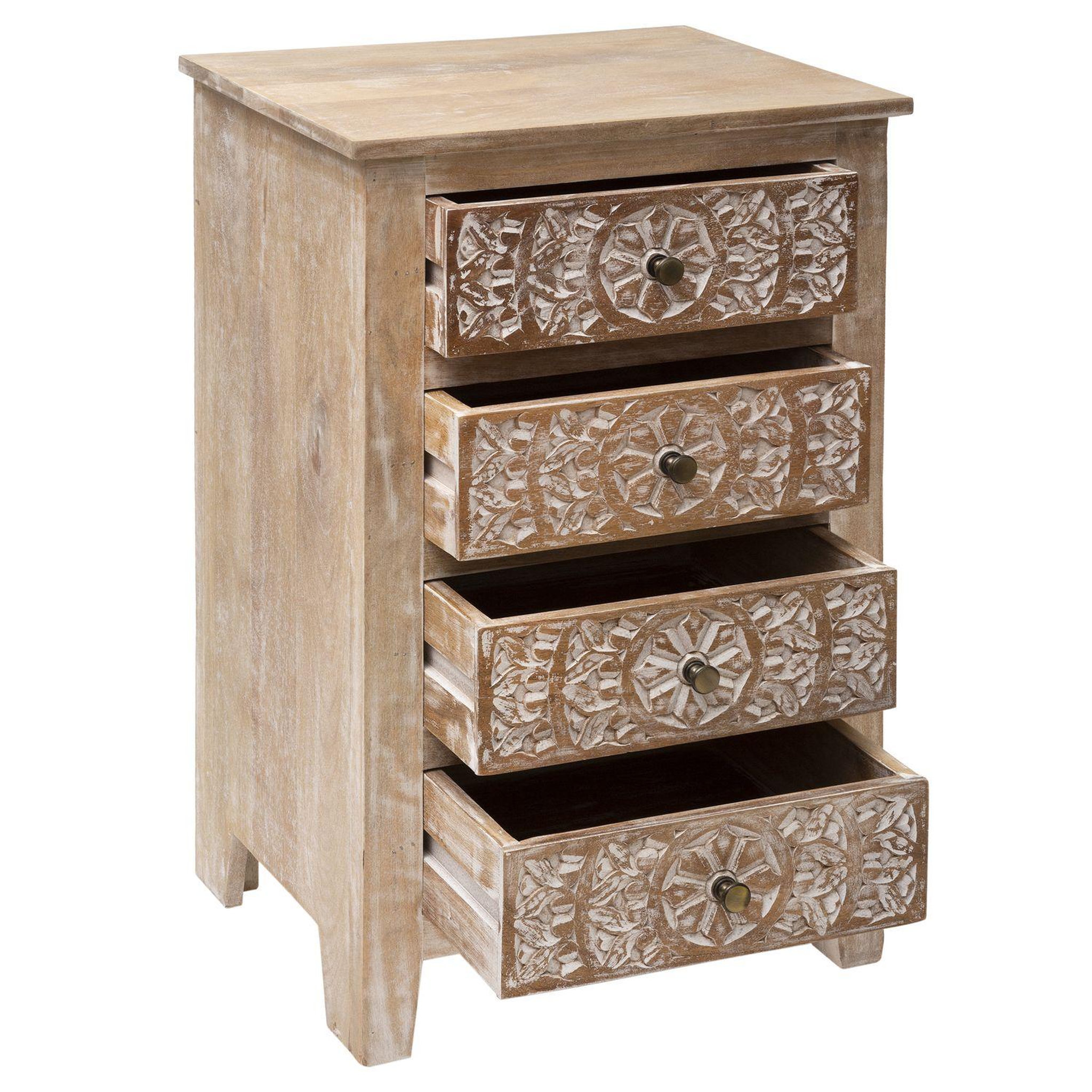Voir la diapositive 3 : ATMOSPHERA Chiffonnier en bois ethnique shirel - l. 50 x h. 80 cm - marron