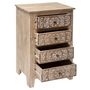 Voir la diapositive 3 : ATMOSPHERA Chiffonnier en bois ethnique Shirel - L. 50 x H. 80 cm - Marron
