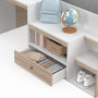 Voir la diapositive 6 : ID MARKET Lit combiné avec sommier, bureau et rangement LEOPOLD 90 x 190 cm hêtre et blanc