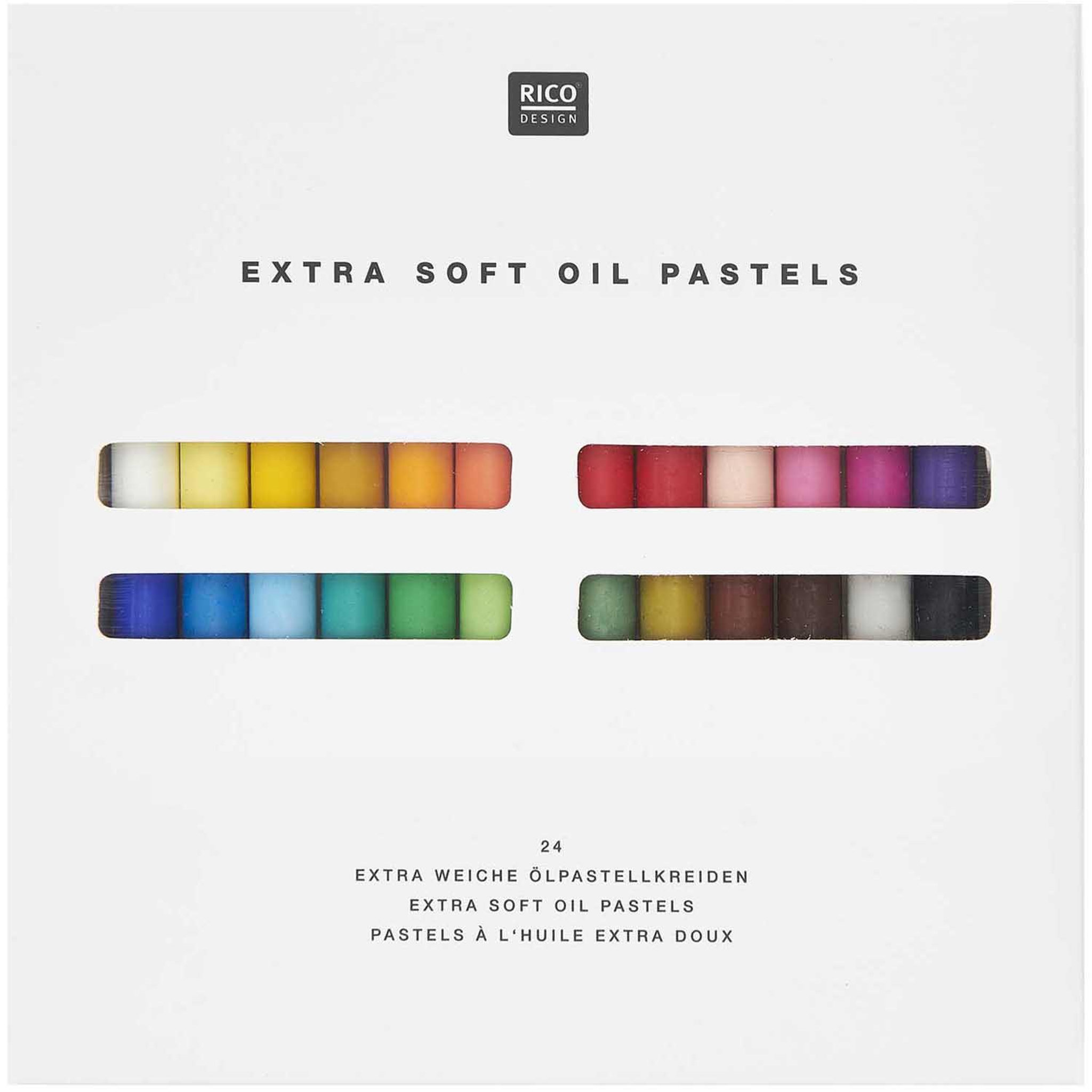 Voir la diapositive 3 : RICO DESIGN Pastels à l'huile 24 couleurs