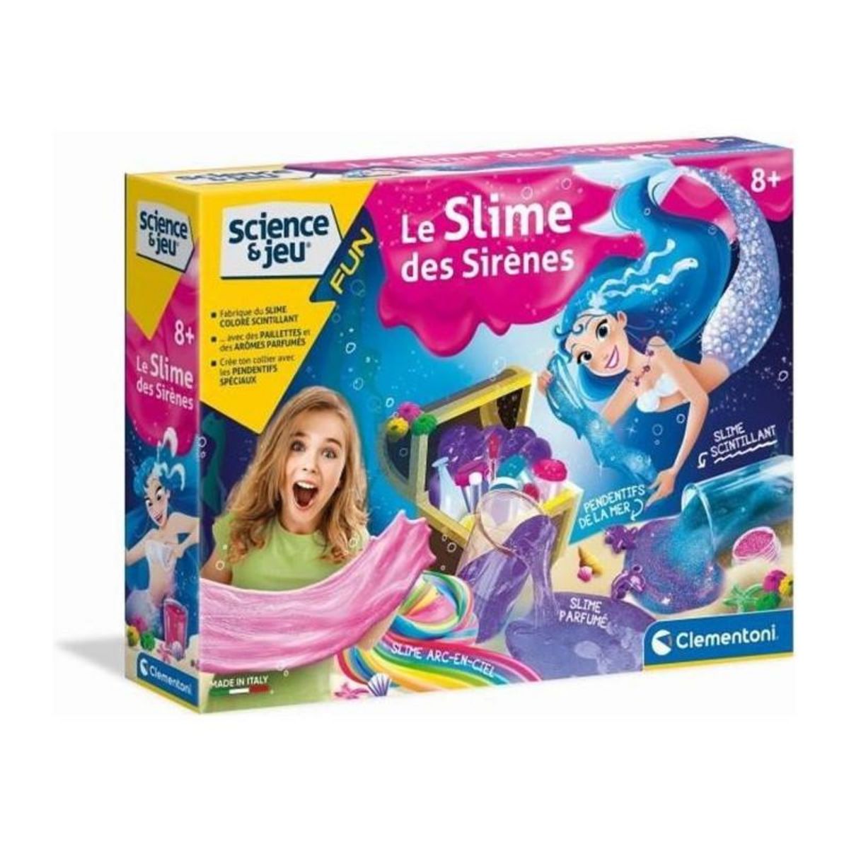 CLEMENTONI Clementoni - Science & Jeu - Kit scientifique pour fabriquer du slime sirene - A partir de 8 ans
