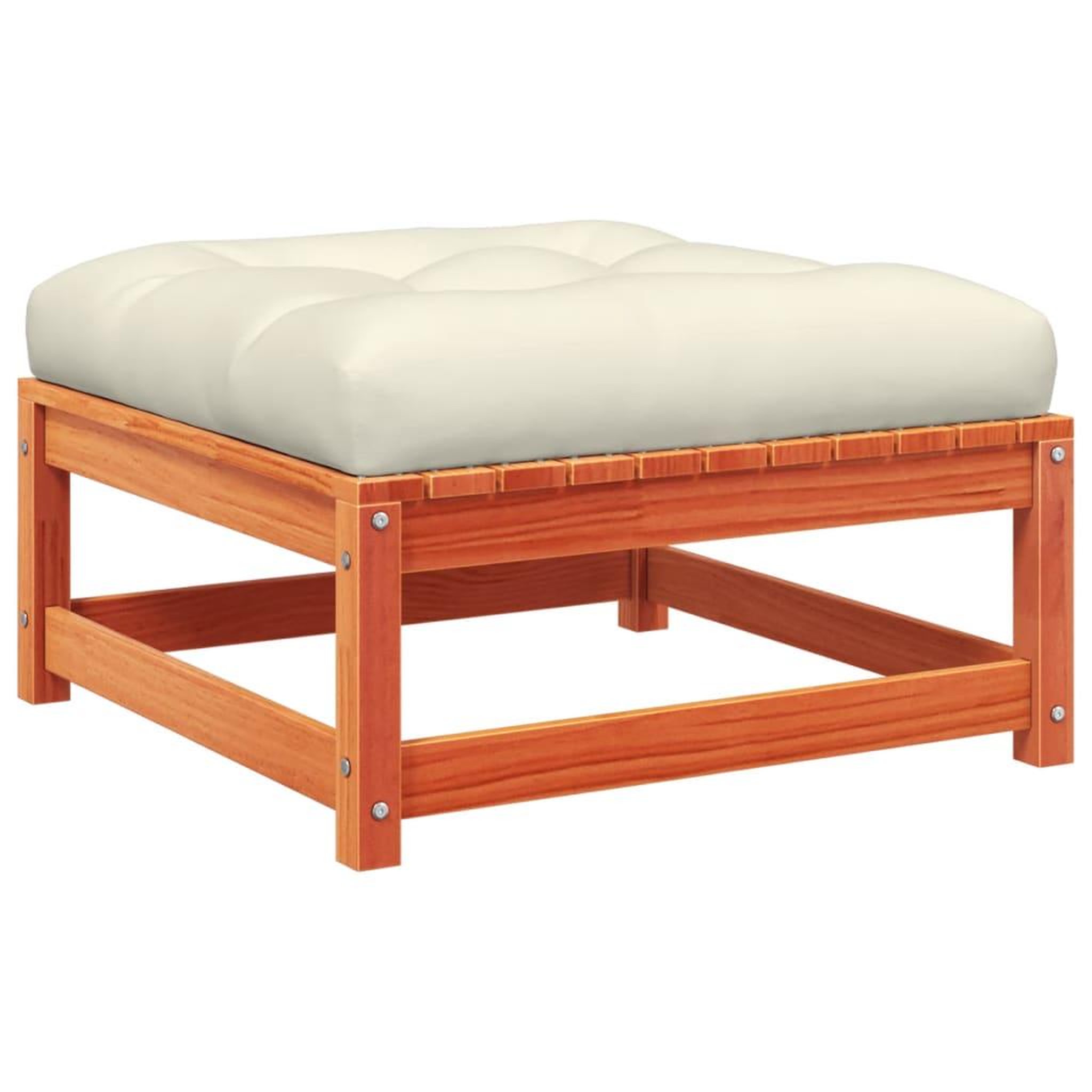 Voir la diapositive 2 : VIDAXL Repose-pied de jardin avec coussin bois massif de pin