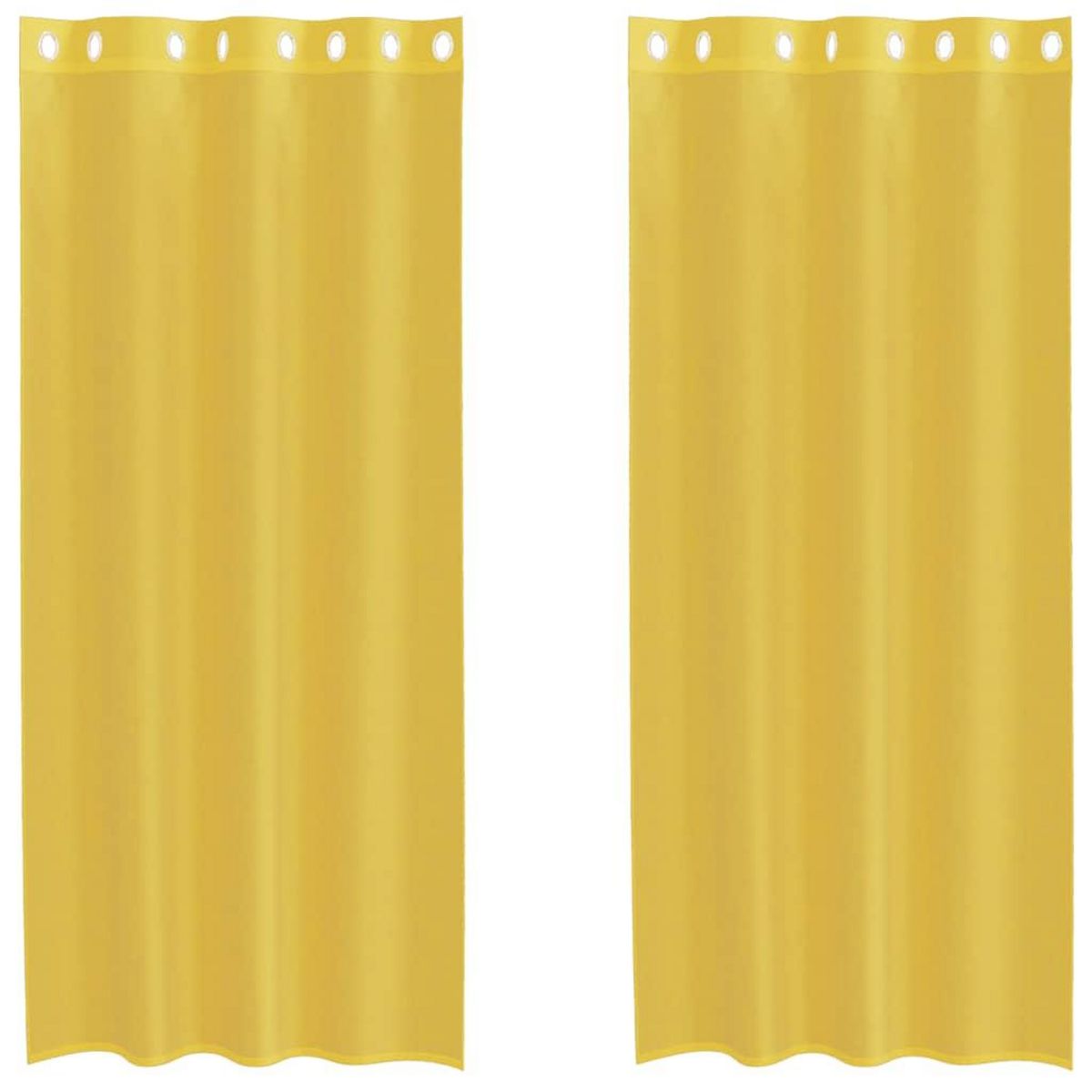 VIDAXL Rideaux en voile avec œillets 2 pcs jaune