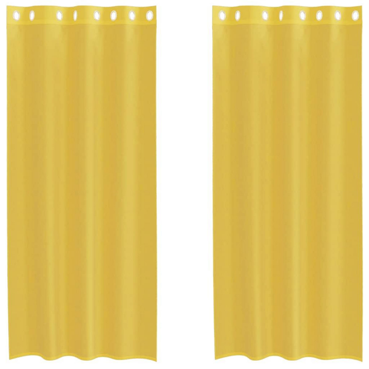 VIDAXL Rideaux en voile avec œillets 2 pcs jaune