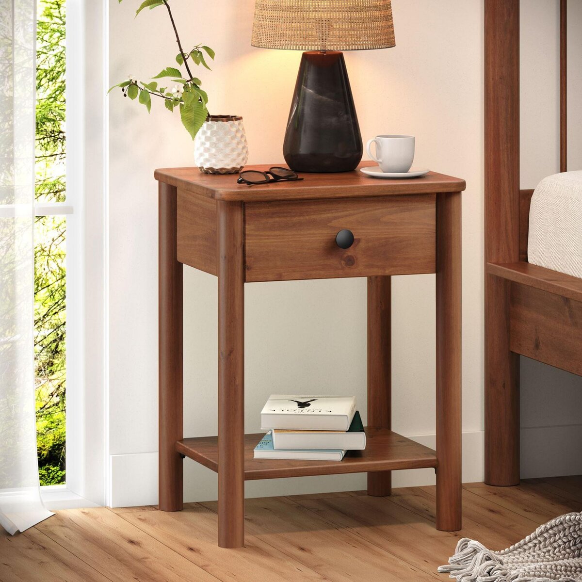 IDIMEX Table de chevet APOANA avec tiroir – En pin massif