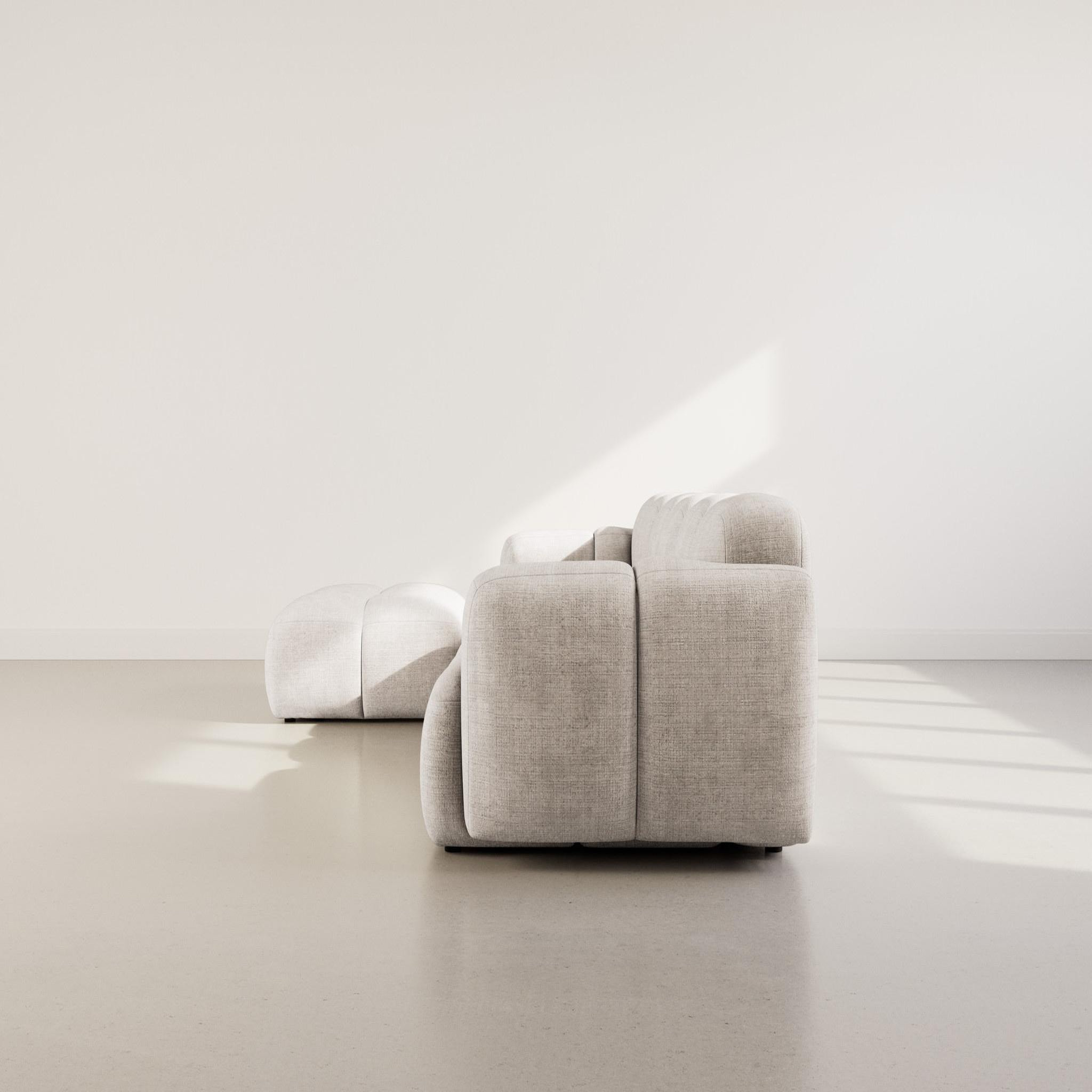 Voir la diapositive 6 : BEST MOBILIER Grace - canapé modulable d'angle réversible 4 places en velours texturé