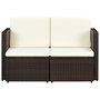 Voir la diapositive 2 : VIDAXL Canape de jardin a 2 places avec coussins Marron Resine tressee