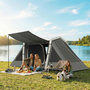 Voir la diapositive 6 : OUTSUNNY Tente gonflable camping 4 personnes 3 pièces auvent imperméabilité 3000mm gris