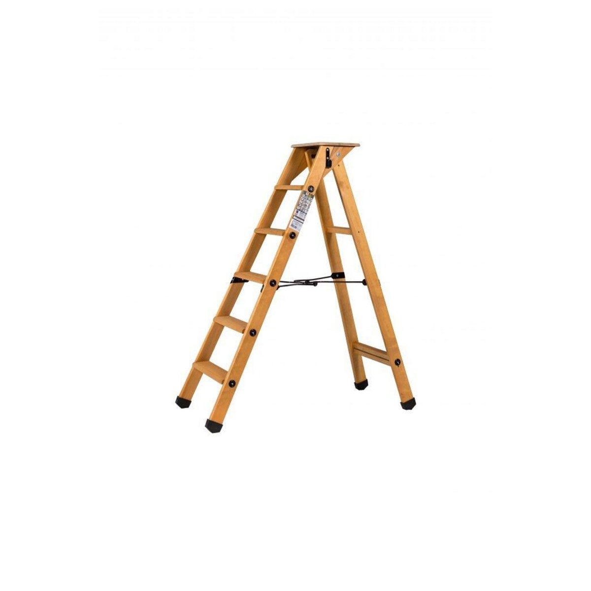 Centaure Escabeau Lyonnais bois 5 marches + tablette - hauteur de travail 2,65m