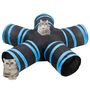 Voir la diapositive 2 : VIDAXL Tunnel pour chats a 5 voies Noir et bleu 25 cm Polyester