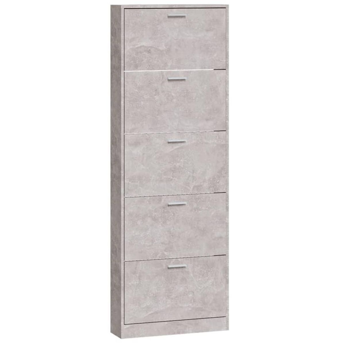 VIDAXL Armoire a chaussures Gris beton 59x17x169 cm Bois d'ingenierie