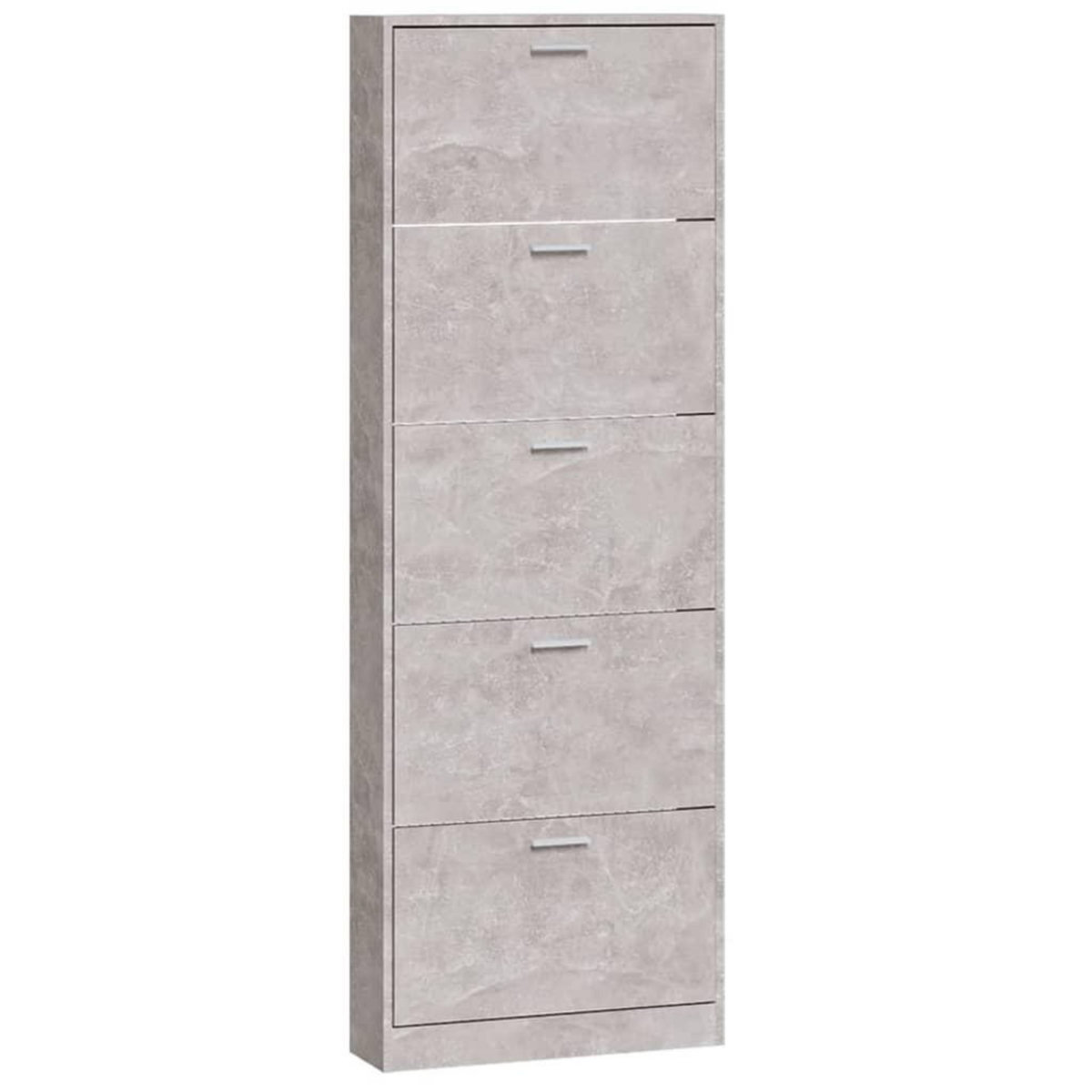 VIDAXL Armoire a chaussures Gris beton 59x17x169 cm Bois d'ingenierie