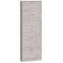 Voir la diapositive 5 : VIDAXL Armoire a chaussures Gris beton 59x17x169 cm Bois d'ingenierie