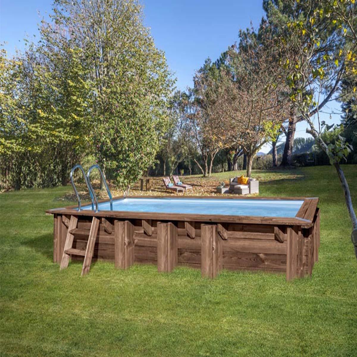 GRE Piscine bois Mango 6,18 x 3,20 x 1,33 m - Gré