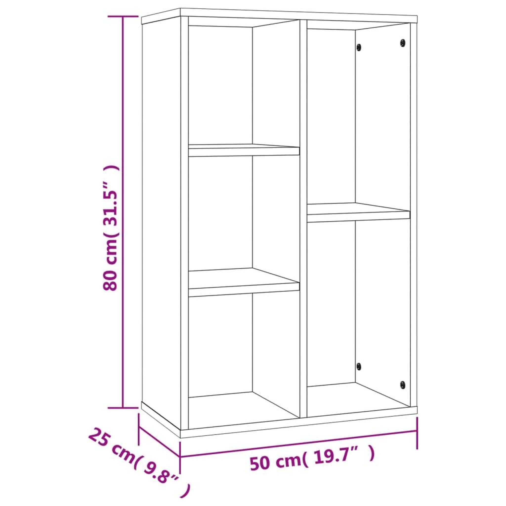 Voir la diapositive 6 : VIDAXL Bibliotheque/Buffet chene fume 50x25x80 cm bois d'ingenierie