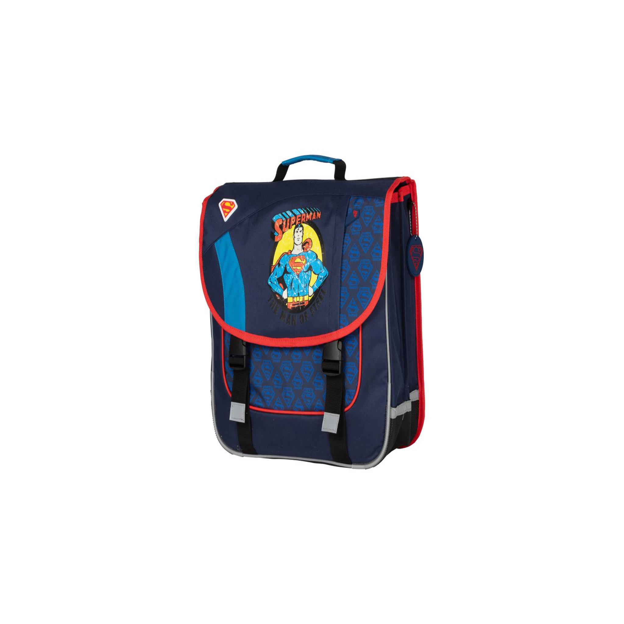 Voir la diapositive 2 : Bagtrotter Superman - Cartable scolaire 38 cm - Garçon - Bleu/Rouge - 2 compartiments