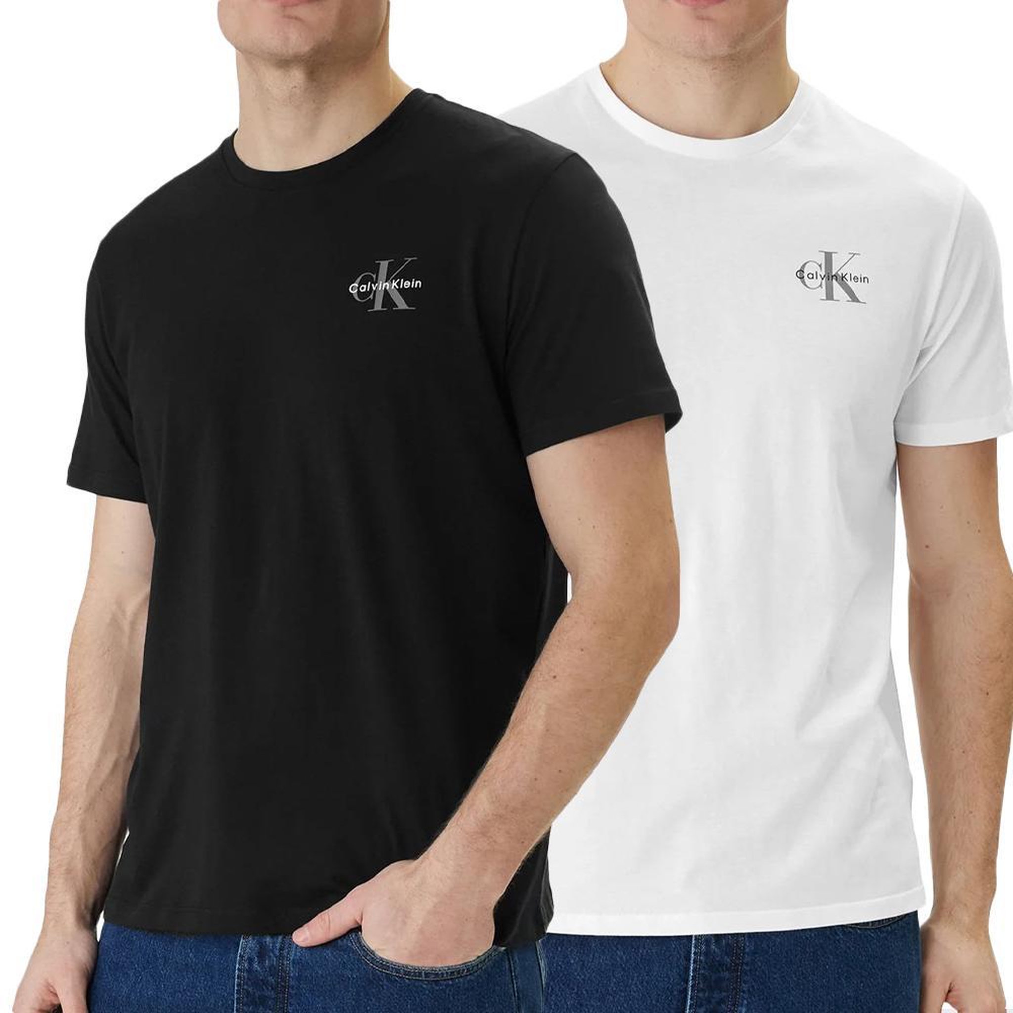 CALVIN KLEIN JEANS x2 T-Shirt Blanc/Noir Homme Calvin Klein Jeans Classic Micro. Coloris disponibles : Noir