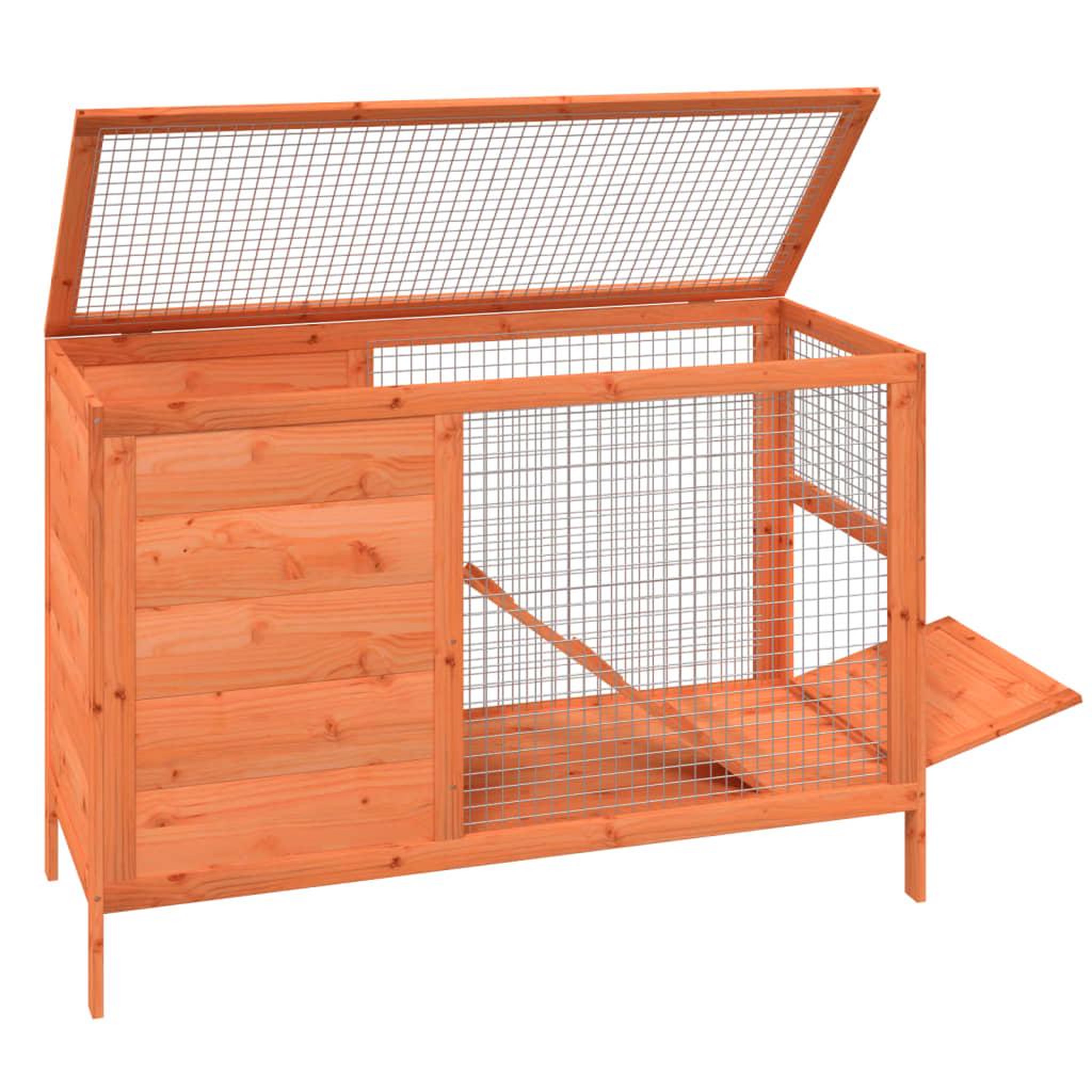 Voir la diapositive 4 : VIDAXL Clapier marron 103x44x69,5 cm bois de pin massif
