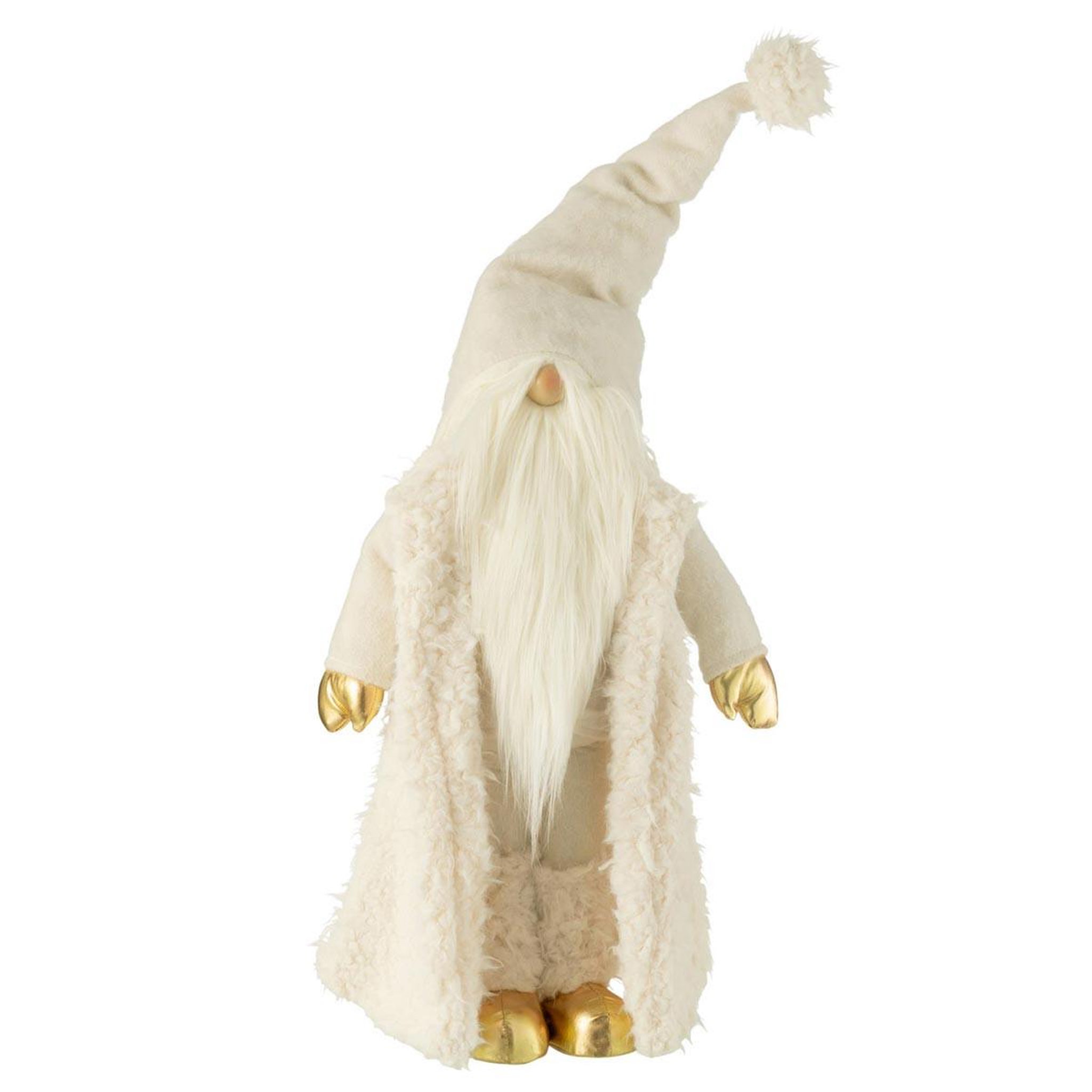 J-LINE Statue déco lutin  veste longue  90cm crème