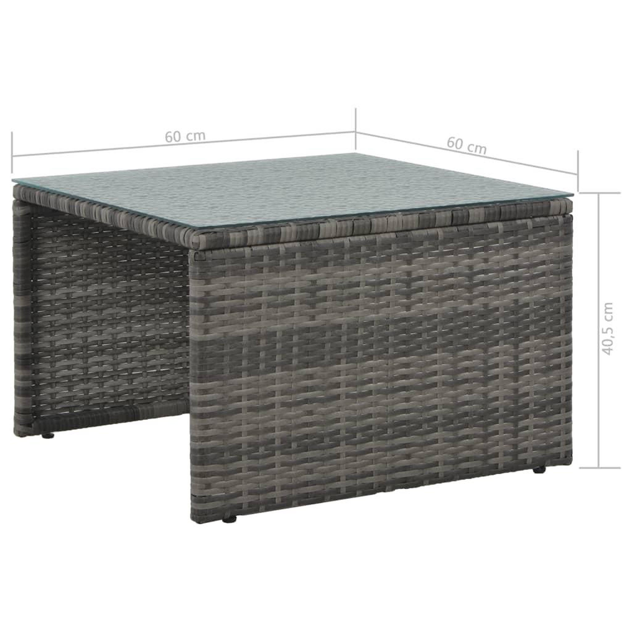 Voir la diapositive 6 : VIDAXL Salon de jardin 3 pcs avec coussins resine tressee gris