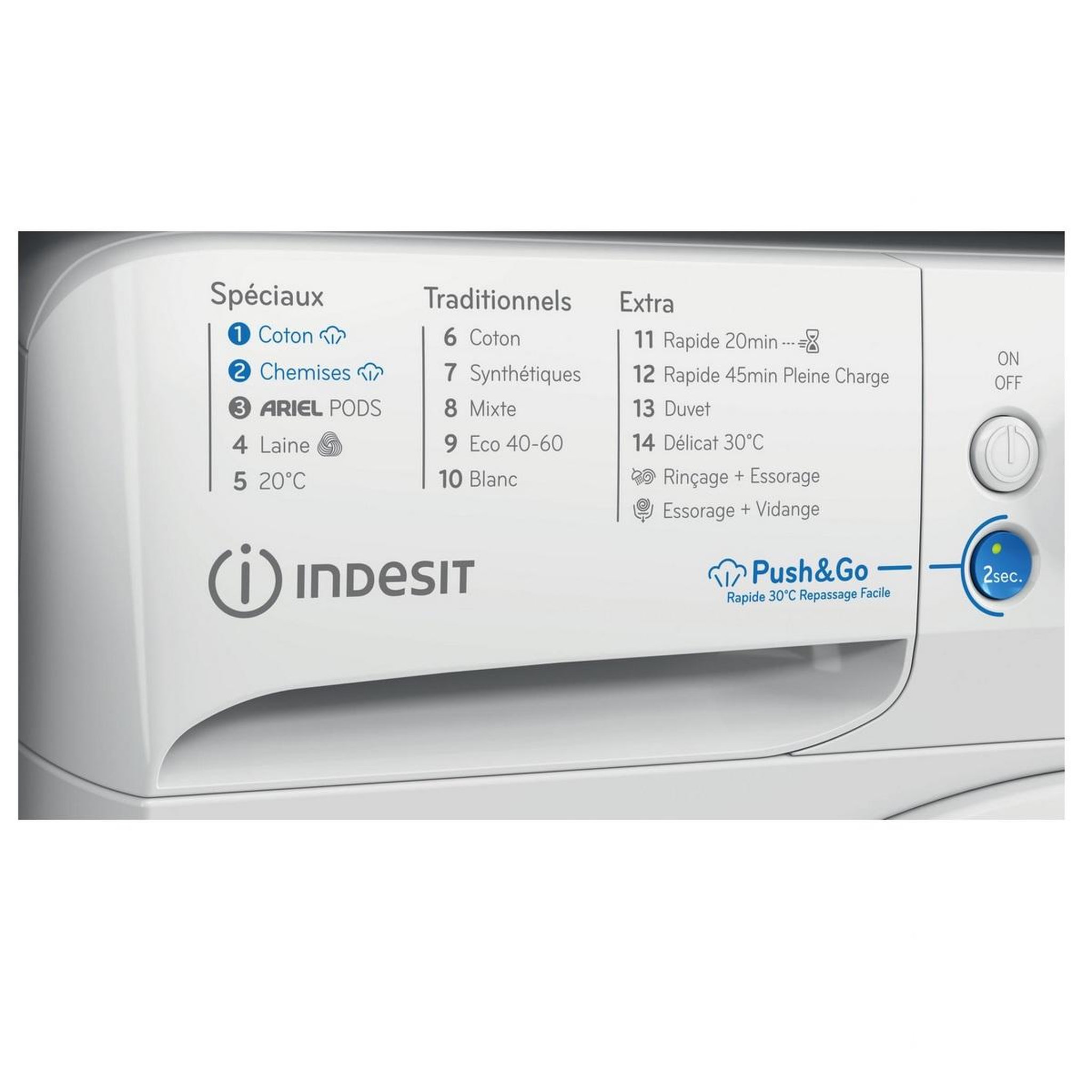 Voir la diapositive 4 : Indesit Lave-linge frontal 8kg 1200 tours/min - bwe8127xwvfr