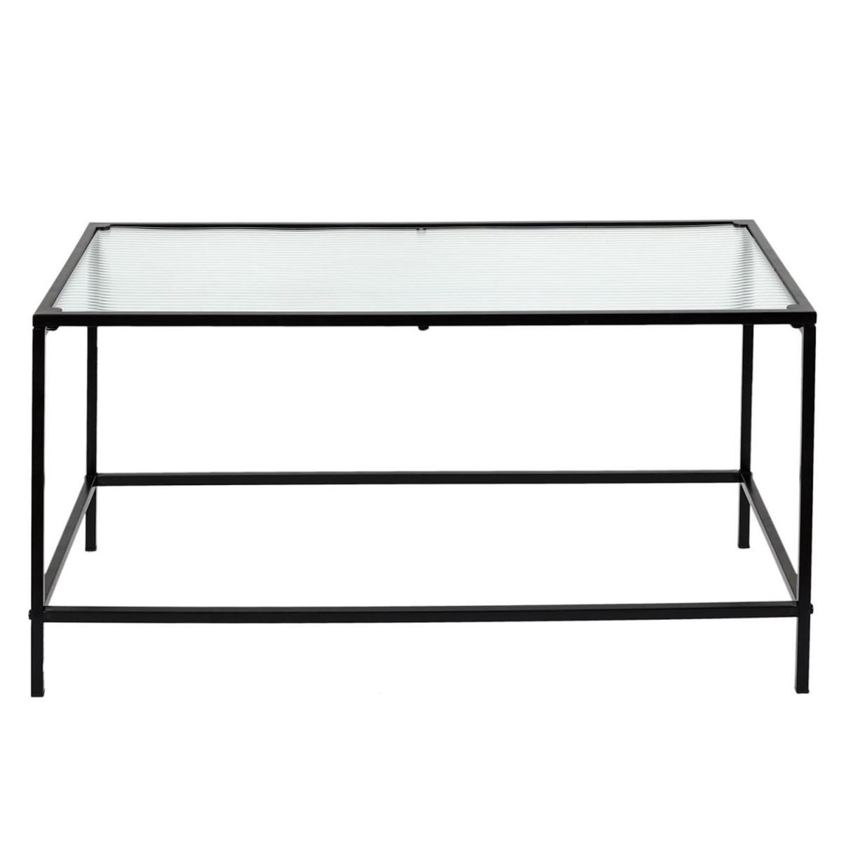 Paris Prix Table Basse Design Métal & Verre  Rosa  80cm Noir