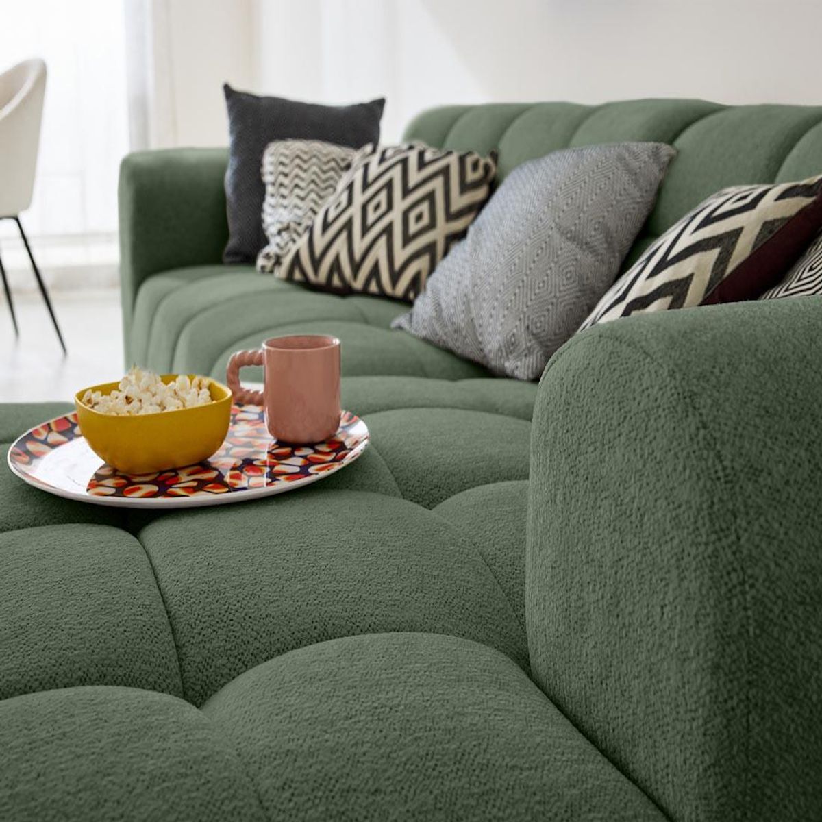 LISA DESIGN Ray - canapé d'angle droit - 4 places - en tissu texturé