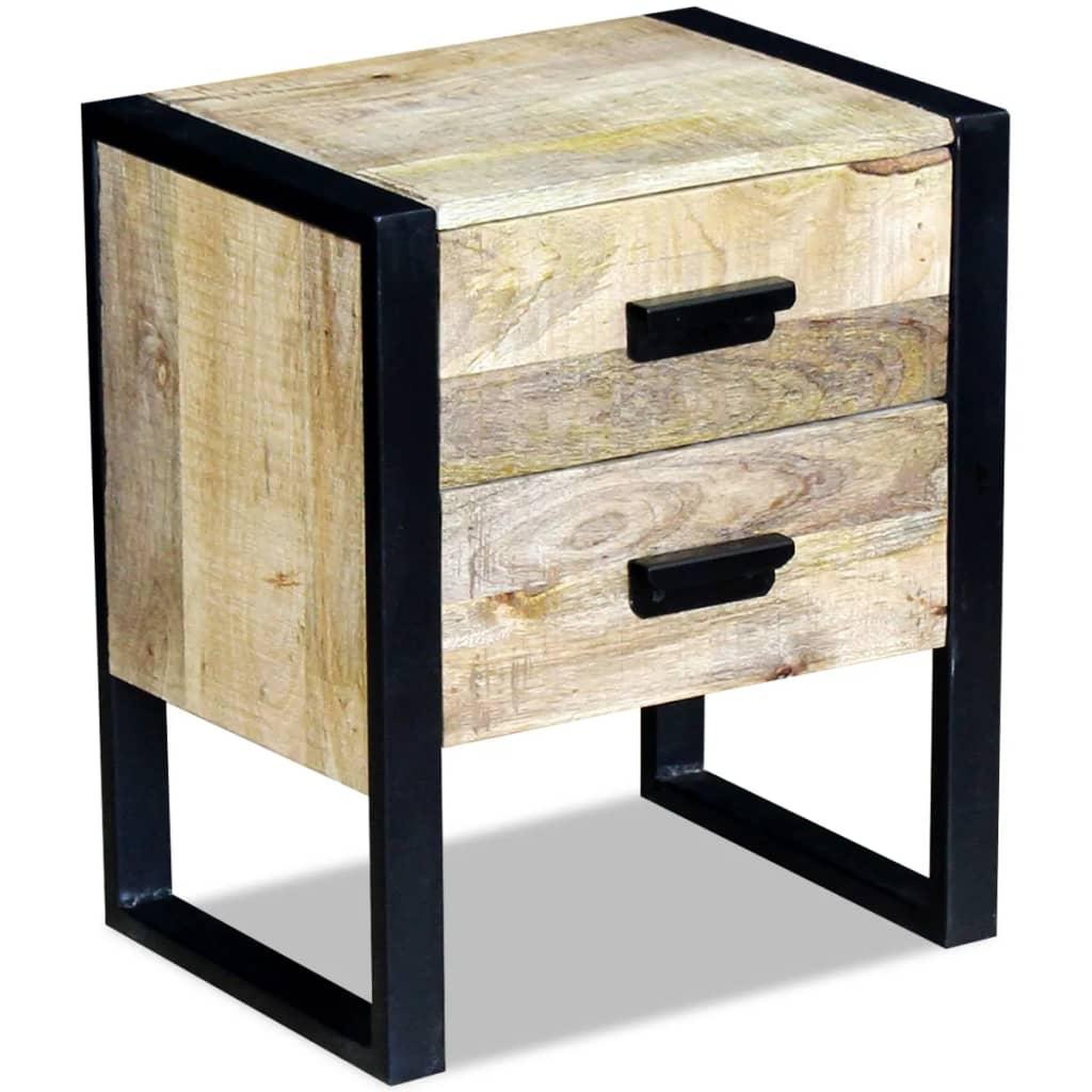 Voir la diapositive 3 : VIDAXL Table auxiliaire a 2 tiroirs bois manguier massif 43x33x51 cm