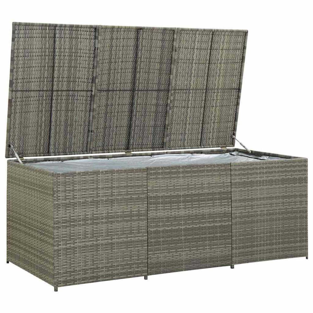 VIDAXL Boîte de rangement de jardin resine tressee 180x90x70 cm gris