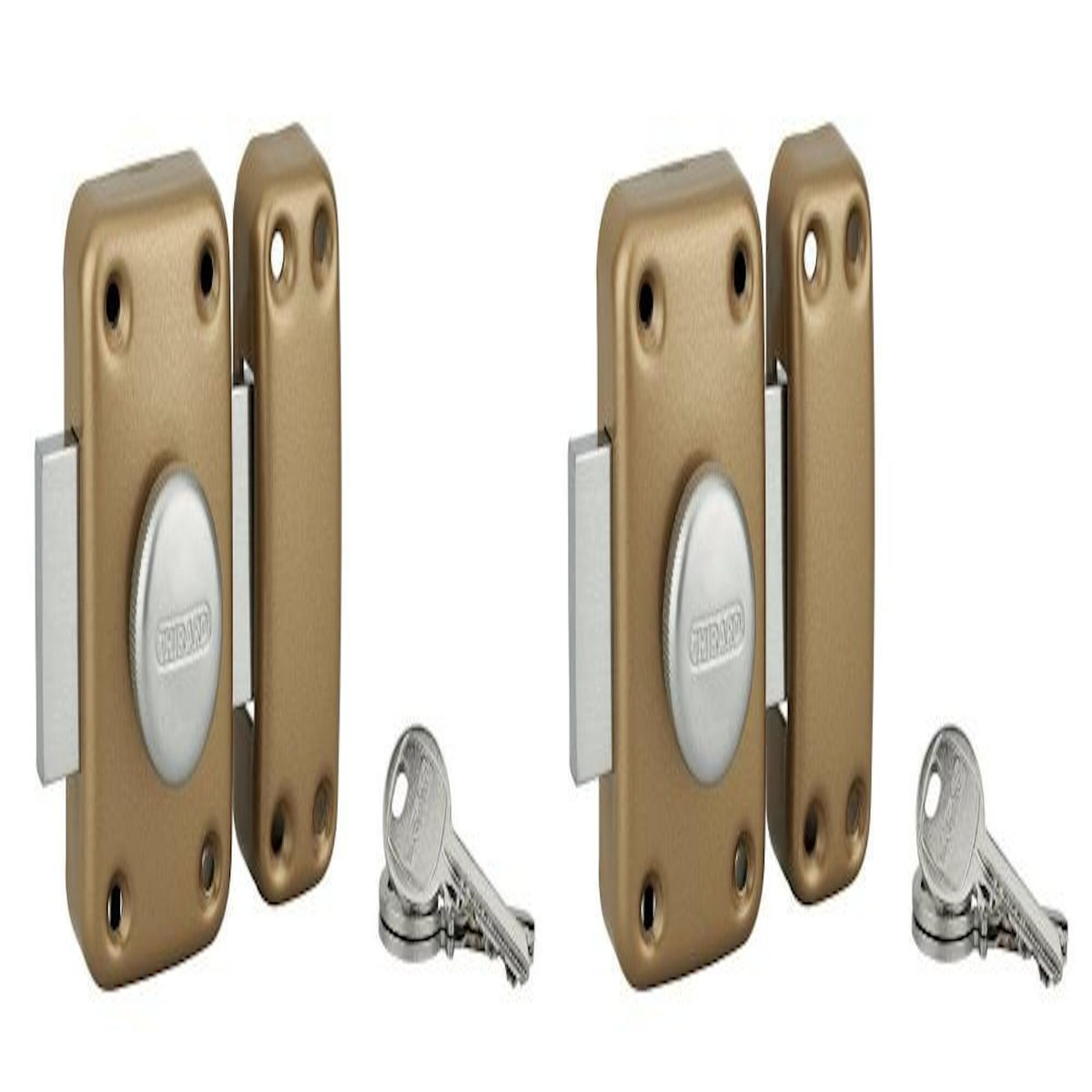 THIRARD Lot de 2 verrou apache bouton/cylindre, 45 mm, doré