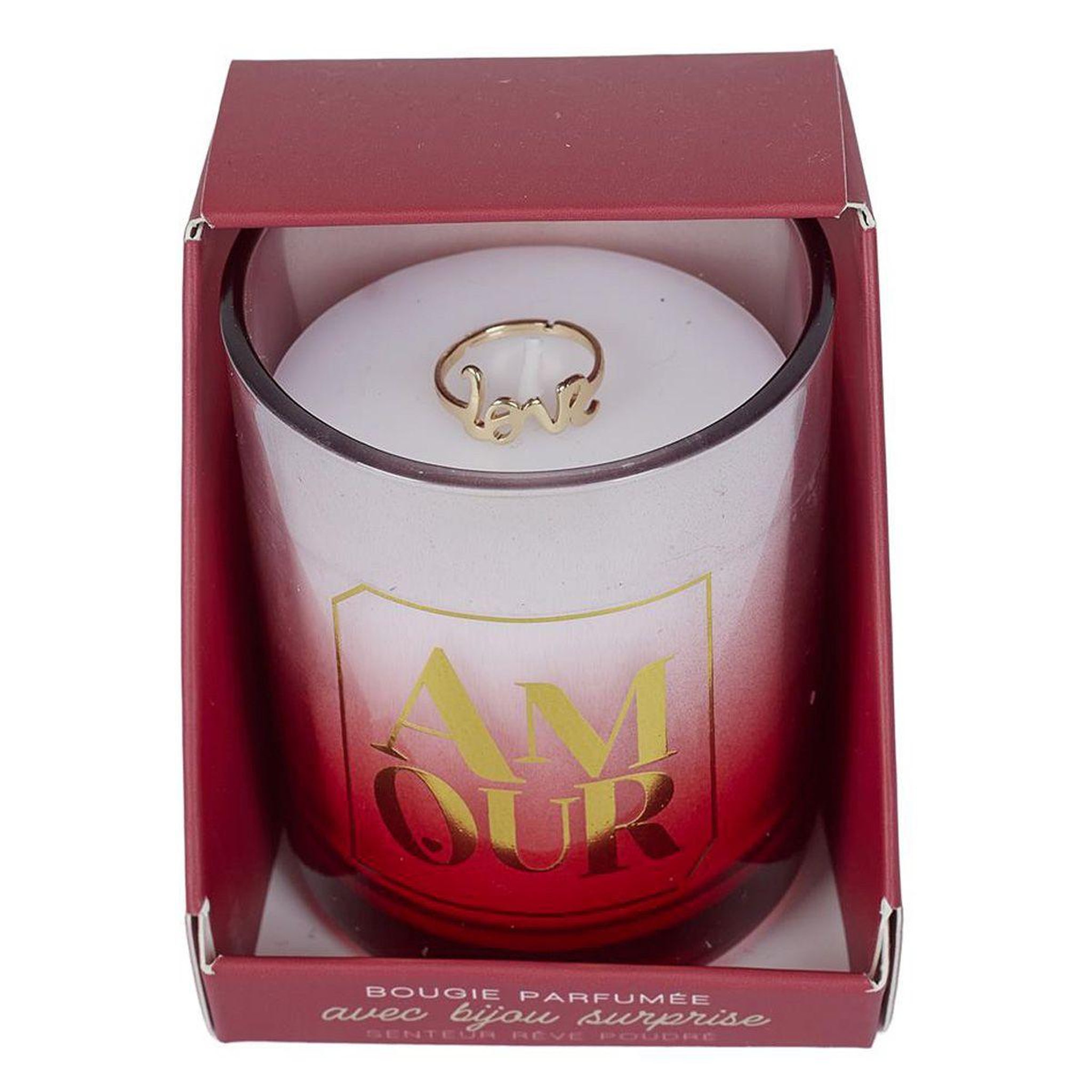 The concept Factory Bougie parfumée bijou surprise  amour  110g rêve poudré