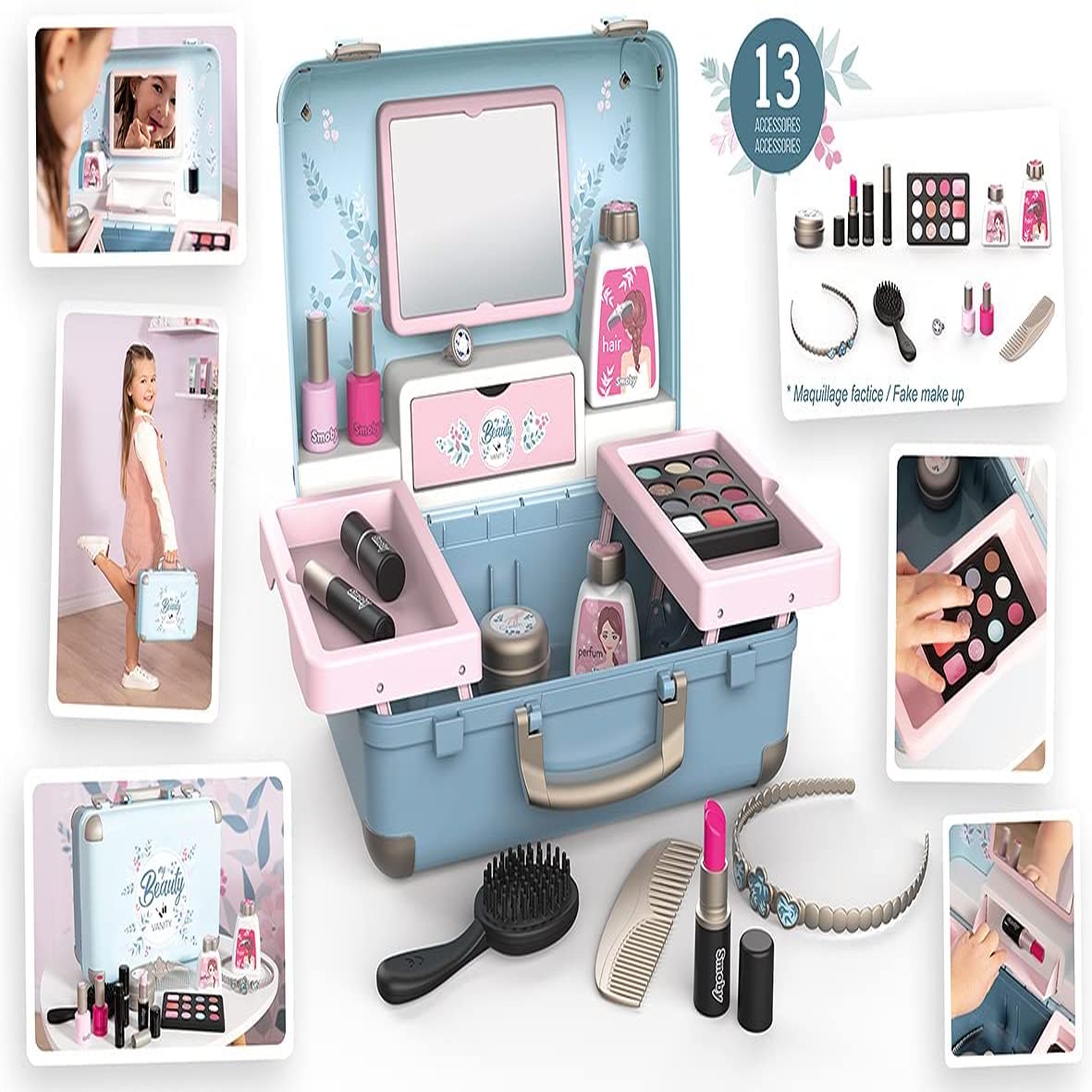 Voir la diapositive 3 : SMOBY Valise My Beauty - Vanity - 13 accessoires