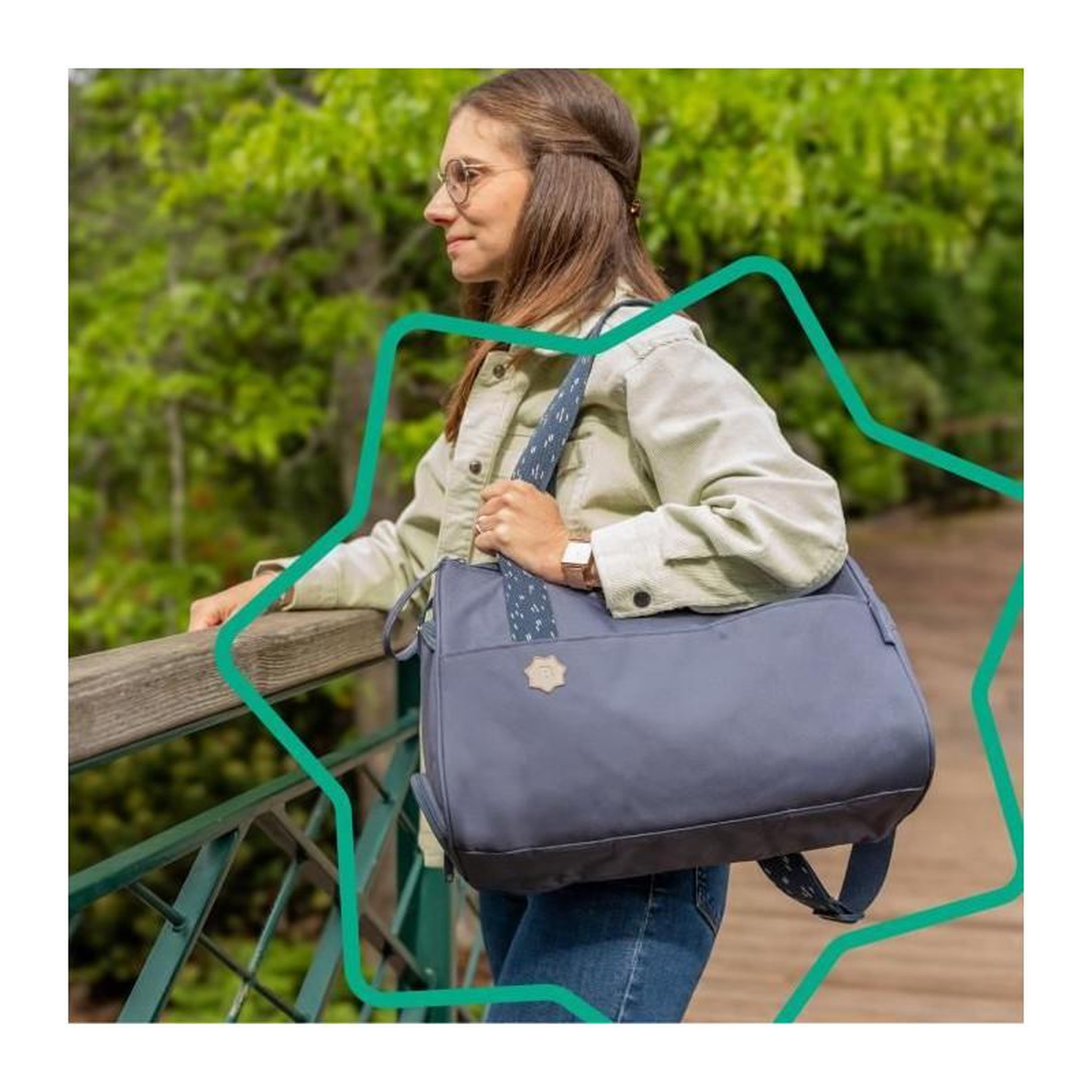 Voir la diapositive 3 : BADABULLE Badabulle Sac a langer Pocketstyle - Plan a langer, Housse isotherme, Pochette, Attaches-poussette inclus, Bleu