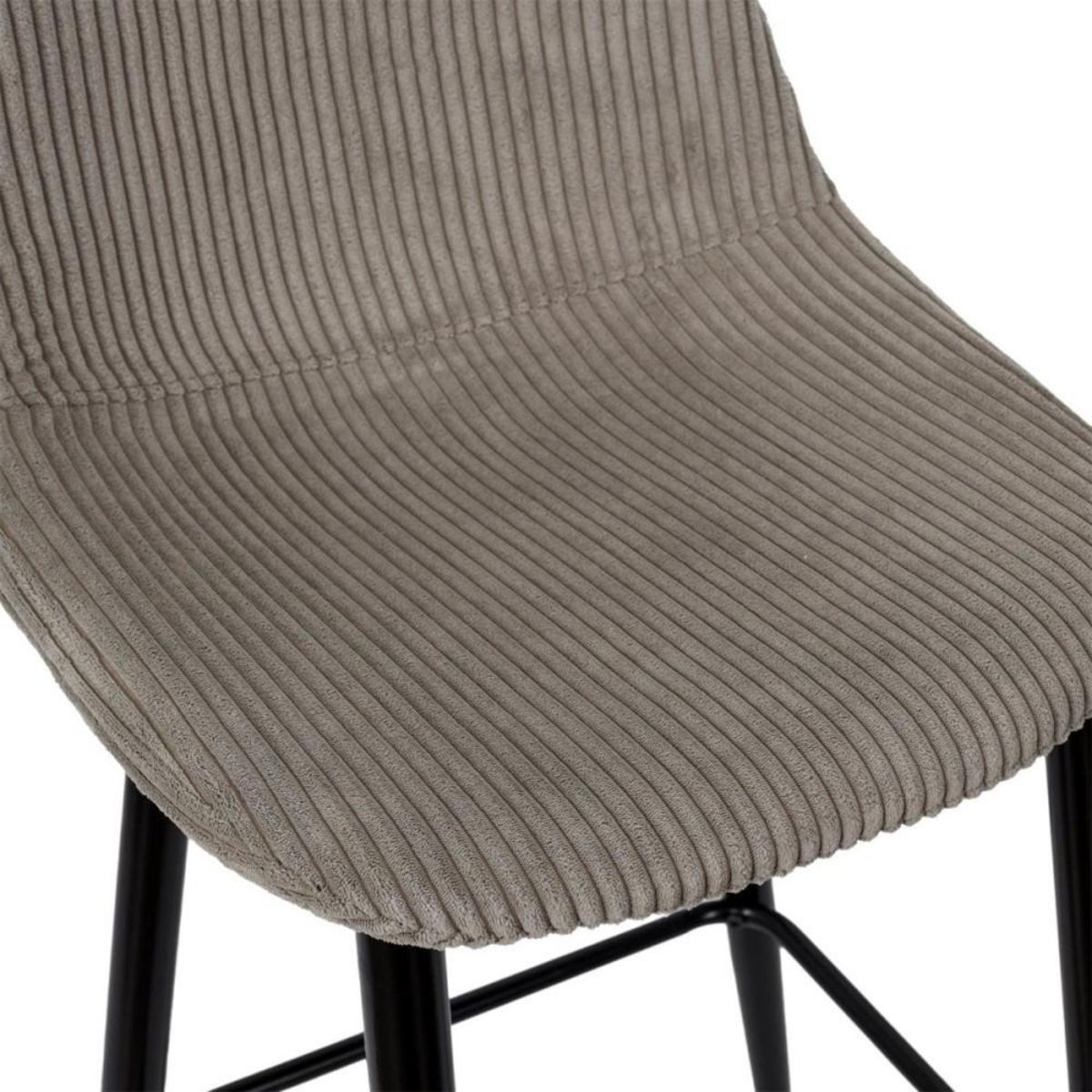 The Home Deco Factory Lot de 2 tabourets de bar côtelé SCOTT