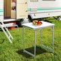 Voir la diapositive 2 : OUTSUNNY Table pliante table de camping table de jardin hauteur réglable aluminium MDF blanc