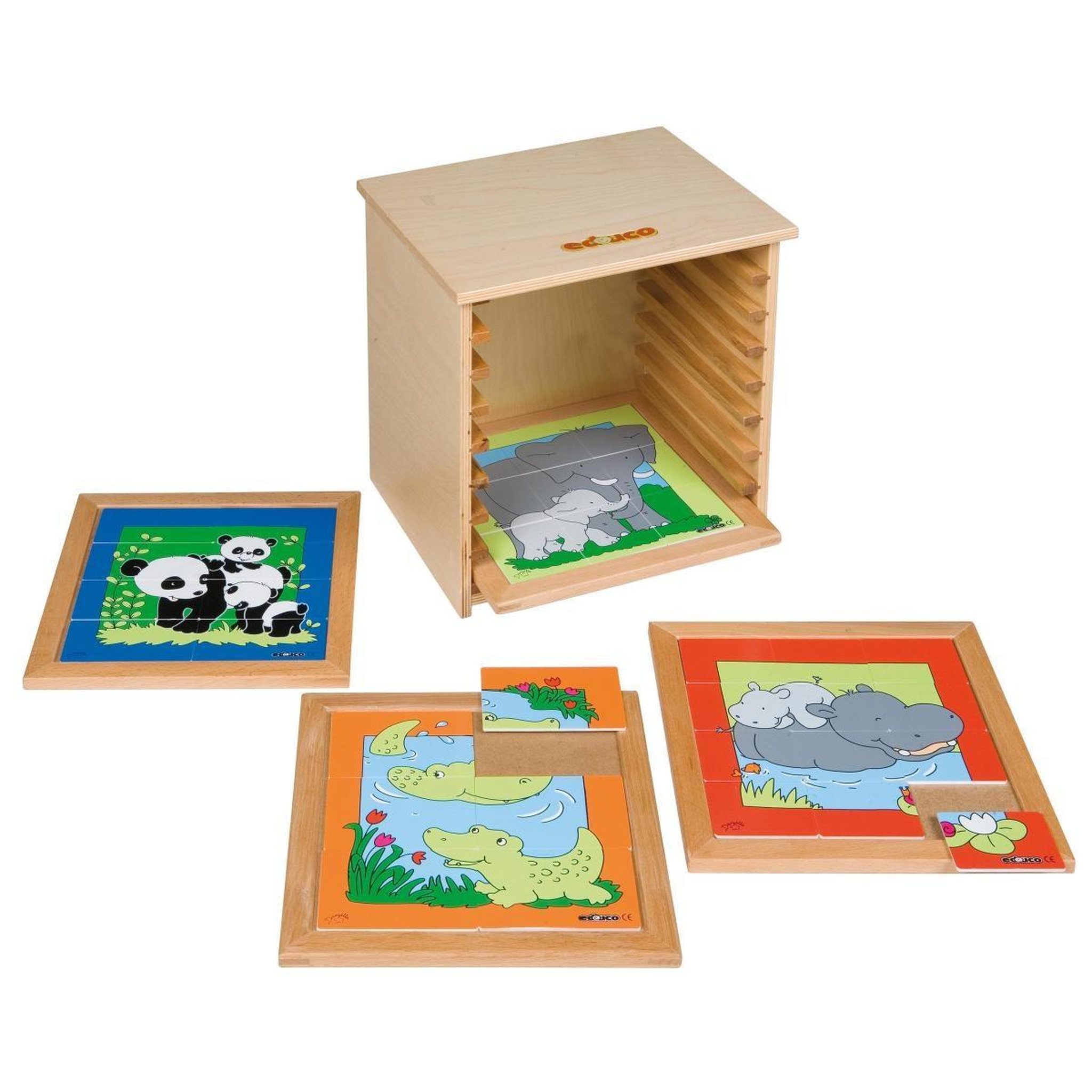 Voir la diapositive 4 : EDUCO Casier de puzzle - tailles de puzzle 24 x 24