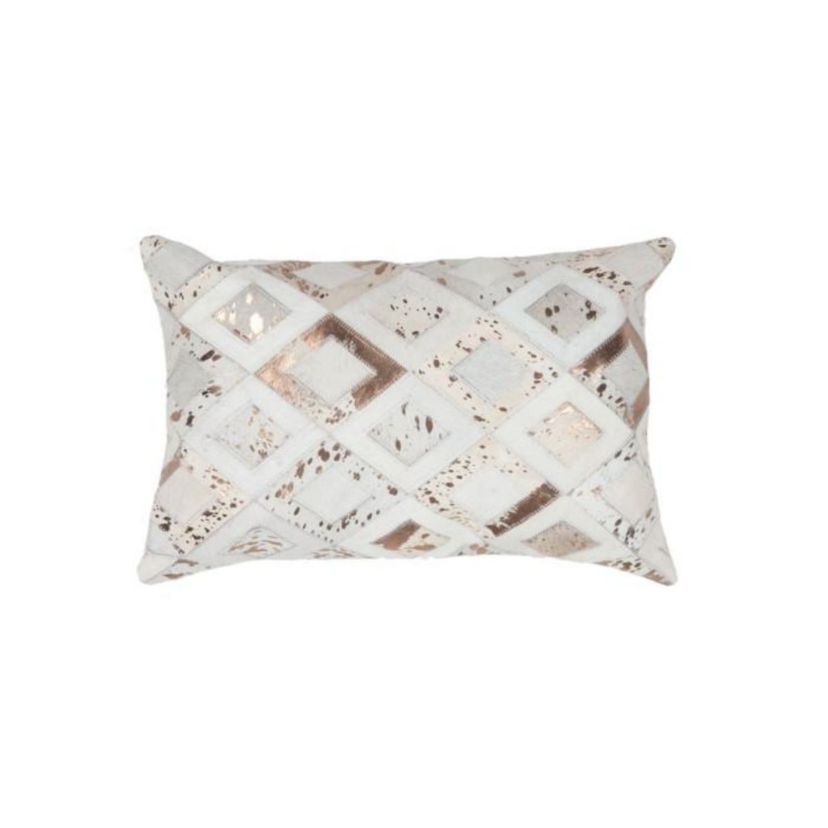 Paris Prix Coussin en Cuir  Spark  40x60cm Ivoire & Chrome