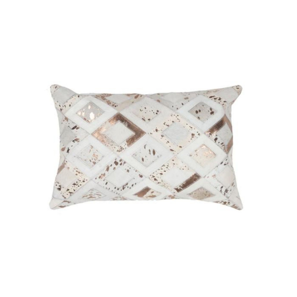 Paris Prix Coussin en Cuir  Spark  40x60cm Ivoire & Chrome